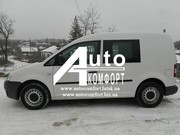 Передний салон,  левое окно (внахлёст) на автомобиль VW Caddy 04